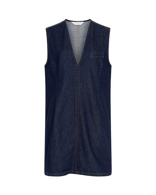 MSCH Adna Alena Denim Spencer Kjole, mørkeblå